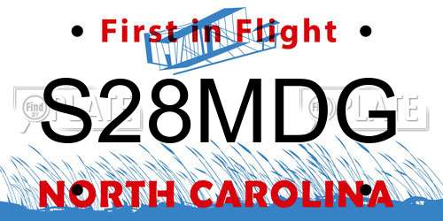 S28MDG North Carolina License Plate