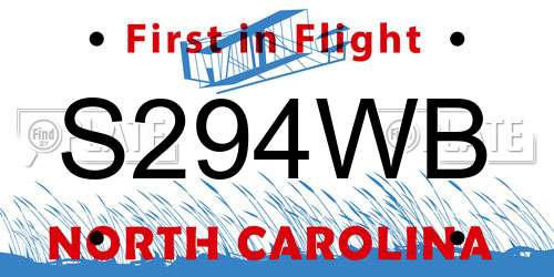 S294WB North Carolina License Plate
