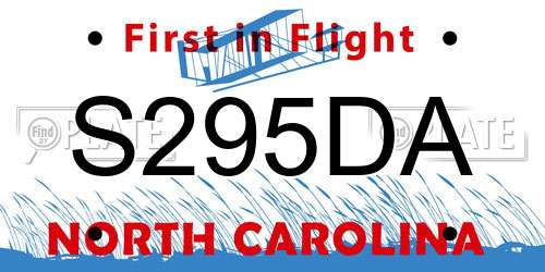 S295DA North Carolina License Plate