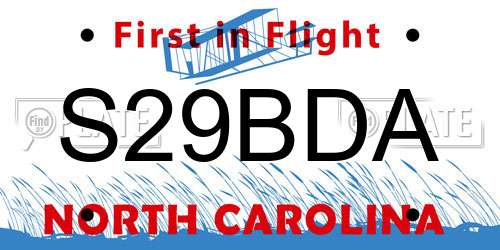 S29BDA North Carolina License Plate