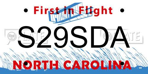 S29SDA North Carolina License Plate