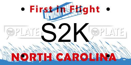 S2K North Carolina License Plate
