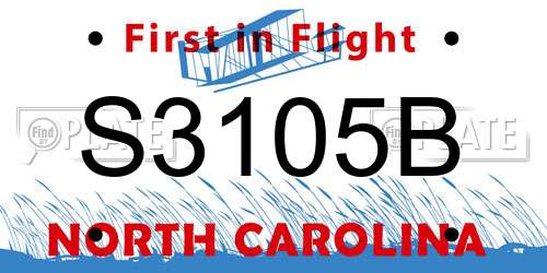 S3105B North Carolina License Plate