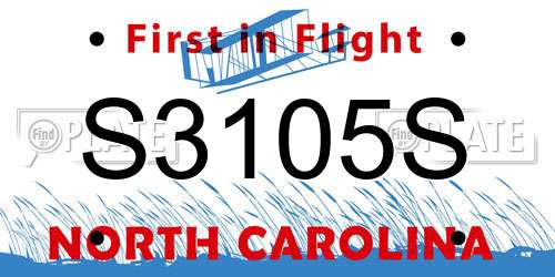 S3105S North Carolina License Plate