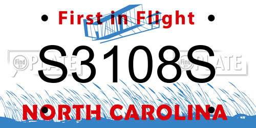 S3108S North Carolina License Plate
