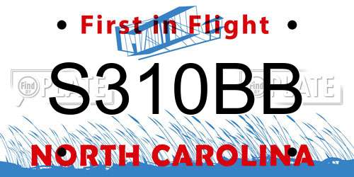 S310BB North Carolina License Plate