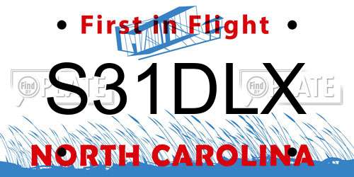 S31DLX North Carolina License Plate