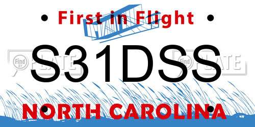 S31DSS North Carolina License Plate