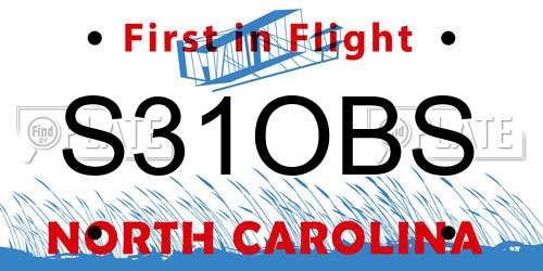 S31OBS North Carolina License Plate