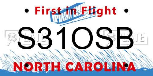 S31OSB North Carolina License Plate