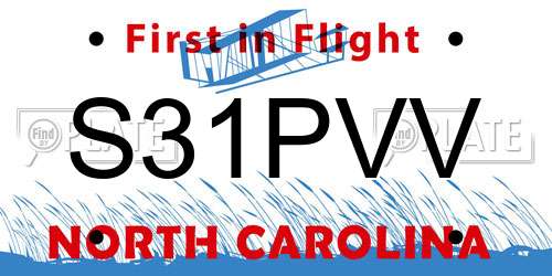 S31PVV North Carolina License Plate