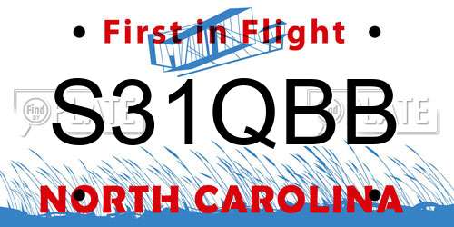 S31QBB North Carolina License Plate