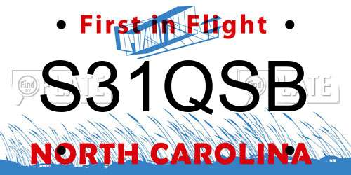 S31QSB North Carolina License Plate