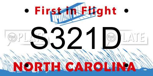 S321D North Carolina License Plate
