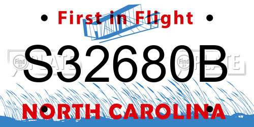 S32680B North Carolina License Plate