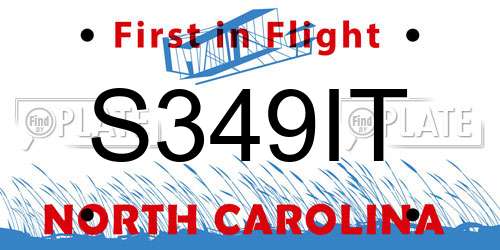 S349IT North Carolina License Plate