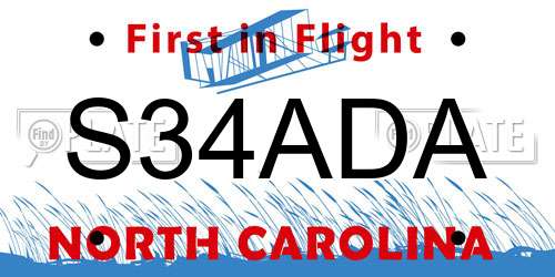 S34ADA North Carolina License Plate
