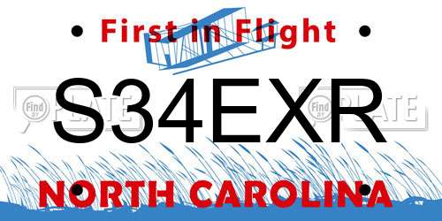 S34EXR North Carolina License Plate
