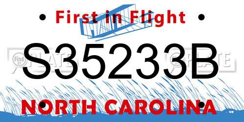 S35233B North Carolina License Plate