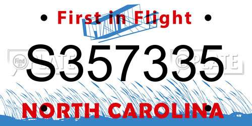 S357335 North Carolina License Plate