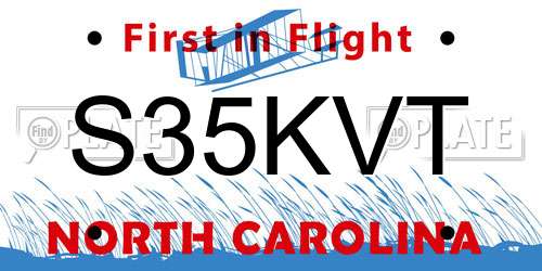 S35KVT North Carolina License Plate