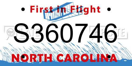 S360746 North Carolina License Plate