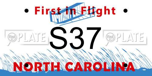 S37 North Carolina License Plate