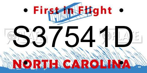 S37541D North Carolina License Plate