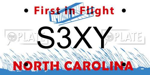 S3XY North Carolina License Plate