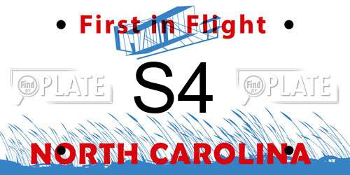 S4 North Carolina License Plate