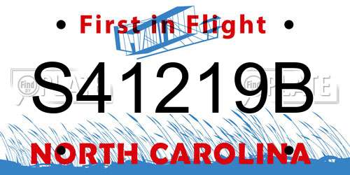 S41219B North Carolina License Plate
