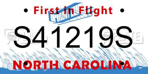 S41219S North Carolina License Plate