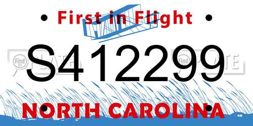 S412299 North Carolina License Plate