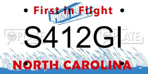 S412GI North Carolina License Plate