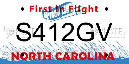 S412GV North Carolina License Plate