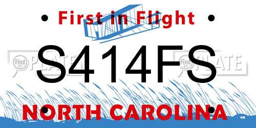 S414FS North Carolina License Plate