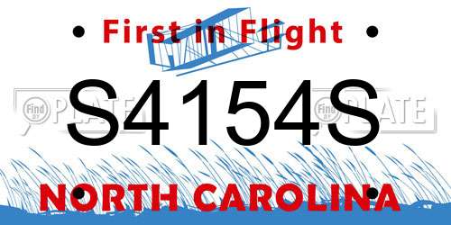 S4154S North Carolina License Plate