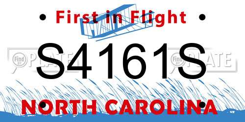 S4161S North Carolina License Plate