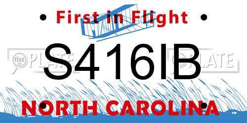 S416IB North Carolina License Plate