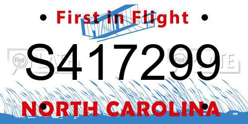 S417299 North Carolina License Plate