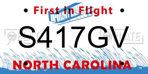 S417GV North Carolina License Plate