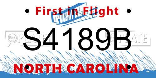 S4189B North Carolina License Plate