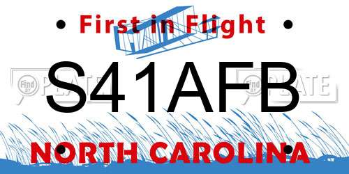 S41AFB North Carolina License Plate