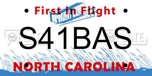 S41BAS North Carolina License Plate