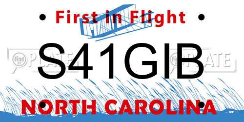 S41GIB North Carolina License Plate
