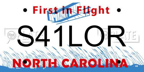 S41LOR North Carolina License Plate
