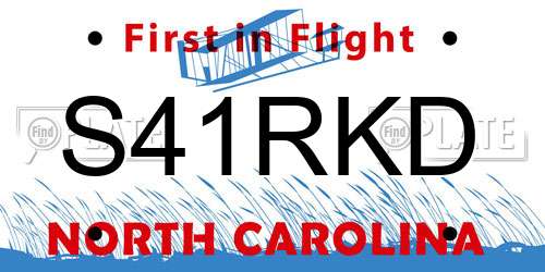 S41RKD North Carolina License Plate
