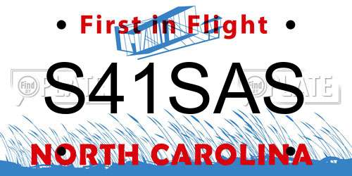 S41SAS North Carolina License Plate