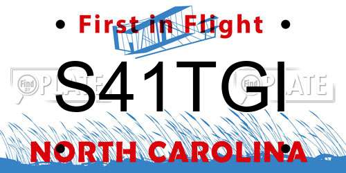 S41TGI North Carolina License Plate