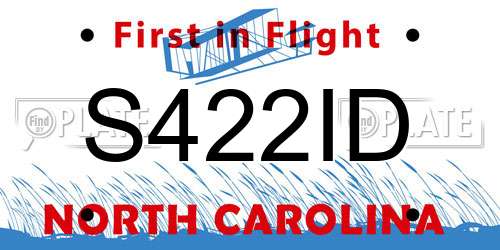 S422ID North Carolina License Plate